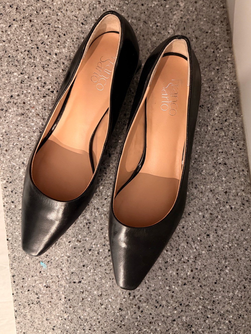 Franco Sarto Jesslyn Black Leather Pumps - Size US 10 (Excellent / Like New)